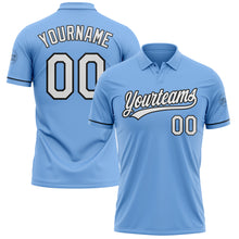 Charger l'image dans la galerie, Custom Light Blue White-Black Performance Vapor Golf Polo Shirt