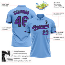 Load image into Gallery viewer, Custom Light Blue Purple-Black Performance Vapor Golf Polo Shirt