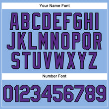 Load image into Gallery viewer, Custom Light Blue Purple-Black Performance Vapor Golf Polo Shirt