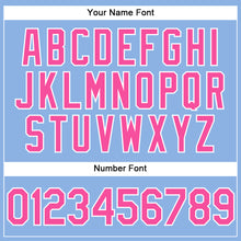 Load image into Gallery viewer, Custom Light Blue Pink-White Performance Vapor Golf Polo Shirt