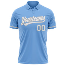 Load image into Gallery viewer, Custom Light Blue White-Gray Performance Vapor Golf Polo Shirt