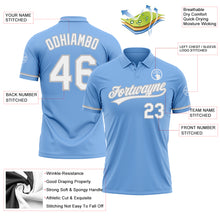 Load image into Gallery viewer, Custom Light Blue White-Gray Performance Vapor Golf Polo Shirt