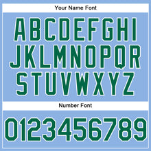 Load image into Gallery viewer, Custom Light Blue Kelly Green-White Performance Vapor Golf Polo Shirt