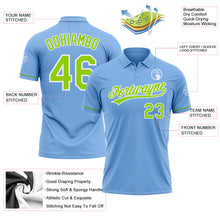 Load image into Gallery viewer, Custom Light Blue Neon Green-White Performance Vapor Golf Polo Shirt