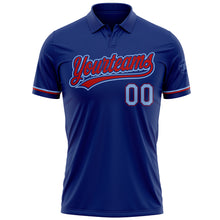 Charger l'image dans la galerie, Custom Royal Light Blue-Red Performance Vapor Golf Polo Shirt