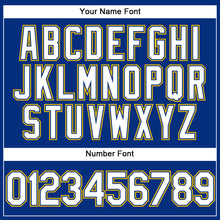 Load image into Gallery viewer, Custom Royal White-Yellow Performance Vapor Golf Polo Shirt