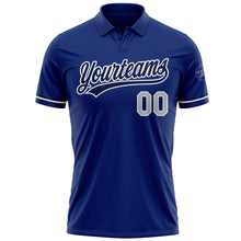 Laden Sie das Bild in den Galerie-Viewer, Custom Royal Gray-Navy Performance Vapor Golf Polo Shirt