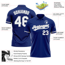 Загрузить изображение в средство просмотра галереи, Custom Royal White-Gray Performance Vapor Golf Polo Shirt