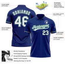 Charger l'image dans la galerie, Custom Royal White Kelly Green-Gray Performance Vapor Golf Polo Shirt