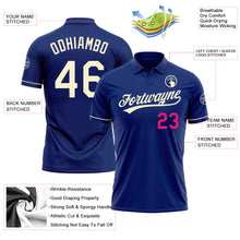 Load image into Gallery viewer, Custom Royal Cream-Hot Pink Performance Vapor Golf Polo Shirt