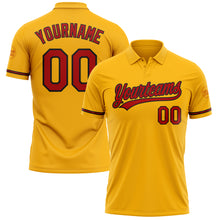 Charger l'image dans la galerie, Custom Gold Red-Black Performance Vapor Golf Polo Shirt