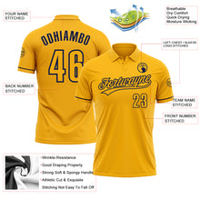 Charger l'image dans la galerie, Custom Gold Navy Performance Vapor Golf Polo Shirt