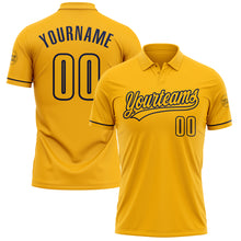 Charger l'image dans la galerie, Custom Gold Navy Performance Vapor Golf Polo Shirt