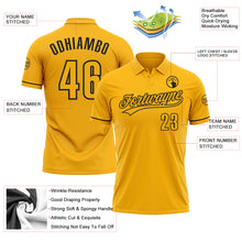 Загрузить изображение в средство просмотра галереи, Custom Gold Black Performance Vapor Golf Polo Shirt