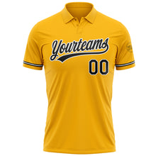 Загрузить изображение в средство просмотра галереи, Custom Gold Black-White Performance Vapor Golf Polo Shirt