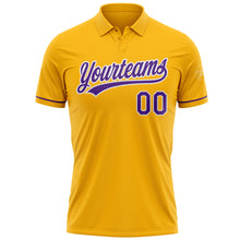 Загрузить изображение в средство просмотра галереи, Custom Gold Purple-White Performance Vapor Golf Polo Shirt