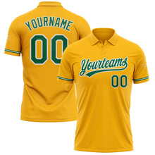 Загрузить изображение в средство просмотра галереи, Custom Gold Kelly Green-White Performance Vapor Golf Polo Shirt