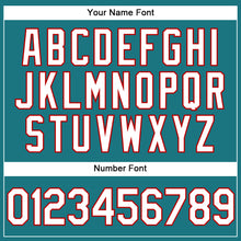 Загрузить изображение в средство просмотра галереи, Custom Teal White-Red Performance Vapor Golf Polo Shirt