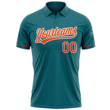 Загрузить изображение в средство просмотра галереи, Custom Teal Orange-White Performance Vapor Golf Polo Shirt