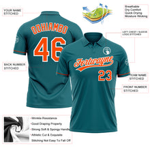 Загрузить изображение в средство просмотра галереи, Custom Teal Orange-White Performance Vapor Golf Polo Shirt