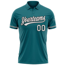Загрузить изображение в средство просмотра галереи, Custom Teal White-Black Performance Vapor Golf Polo Shirt