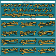 Загрузить изображение в средство просмотра галереи, Custom Teal Black-Old Gold Performance Vapor Golf Polo Shirt