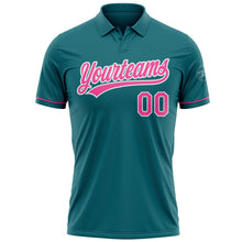 Загрузить изображение в средство просмотра галереи, Custom Teal Pink-White Performance Vapor Golf Polo Shirt