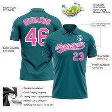 Загрузить изображение в средство просмотра галереи, Custom Teal Pink-White Performance Vapor Golf Polo Shirt