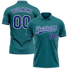 Загрузить изображение в средство просмотра галереи, Custom Teal Royal-White Performance Vapor Golf Polo Shirt