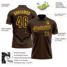 Load image into Gallery viewer, Custom Brown Gold Performance Vapor Golf Polo Shirt