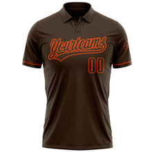 Load image into Gallery viewer, Custom Brown Orange Performance Vapor Golf Polo Shirt