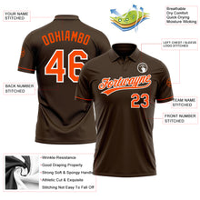 Load image into Gallery viewer, Custom Brown Orange-White Performance Vapor Golf Polo Shirt
