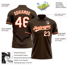 Load image into Gallery viewer, Custom Brown White-Orange Performance Vapor Golf Polo Shirt