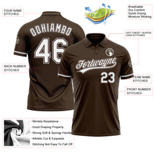 Load image into Gallery viewer, Custom Brown White-Gray Performance Vapor Golf Polo Shirt
