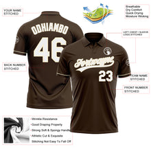 Load image into Gallery viewer, Custom Brown White-Cream Performance Vapor Golf Polo Shirt