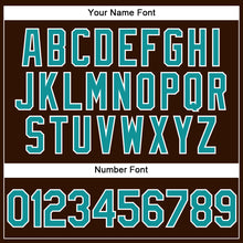 Load image into Gallery viewer, Custom Brown Teal-White Performance Vapor Golf Polo Shirt