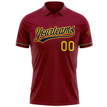 Загрузить изображение в средство просмотра галереи, Custom Crimson Yellow-Navy Performance Vapor Golf Polo Shirt