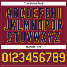 Загрузить изображение в средство просмотра галереи, Custom Crimson Yellow-Navy Performance Vapor Golf Polo Shirt