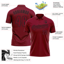 Load image into Gallery viewer, Custom Crimson Black Performance Vapor Golf Polo Shirt