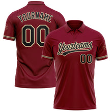 Load image into Gallery viewer, Custom Crimson Black-City Cream Performance Vapor Golf Polo Shirt