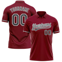 Load image into Gallery viewer, Custom Crimson Steel Gray-White Performance Vapor Golf Polo Shirt