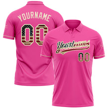 Charger l'image dans la galerie, Custom Pink Vintage USA Flag-Cream Performance Vapor Golf Polo Shirt