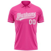 Загрузить изображение в средство просмотра галереи, Custom Pink White Performance Vapor Golf Polo Shirt