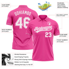 Загрузить изображение в средство просмотра галереи, Custom Pink White Performance Vapor Golf Polo Shirt
