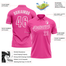 Загрузить изображение в средство просмотра галереи, Custom Pink White Performance Vapor Golf Polo Shirt
