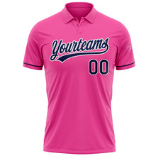 Загрузить изображение в средство просмотра галереи, Custom Pink Navy-White Performance Vapor Golf Polo Shirt
