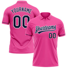 Загрузить изображение в средство просмотра галереи, Custom Pink Navy-White Performance Vapor Golf Polo Shirt