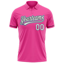Load image into Gallery viewer, Custom Pink White Black-Light Blue Performance Vapor Golf Polo Shirt
