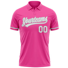 Charger l'image dans la galerie, Custom Pink White-Gray Performance Vapor Golf Polo Shirt