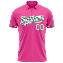 Load image into Gallery viewer, Custom Pink White-Kelly Green Performance Vapor Golf Polo Shirt
